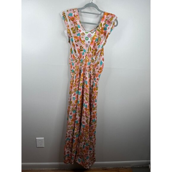 Barok Paris Kitsch & Pop Floral Maxi Dress Flowy Size L NWT - Picture 3 of 10